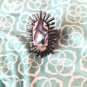 Kendra Scott Abalone Ring in Gun Metal